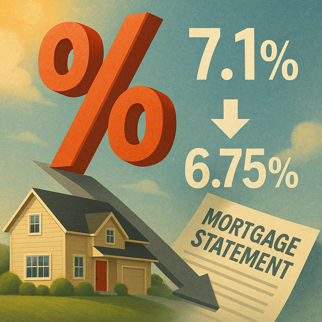 A house with a mortgage statement
